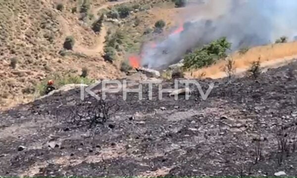 Ηράκλειο: Δραματική μάχη με τις φλόγες στο Μελιδοχώρι