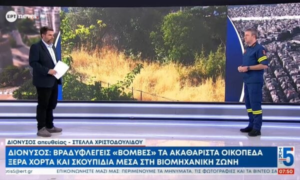 Κ. Τσίγκας στο ΕΡΤNews για πυρκαγιές: 221 συλλήψεις από την αρχή του έτους – 8.000 καταγγελίες για ακαθάριστα οικόπεδα