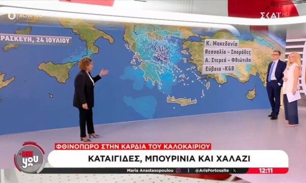 Καιρός: Καταιγίδες, μπουρίνια και χαλάζι