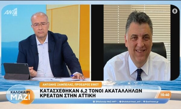 Κατασχέθηκαν 6.2 τόνοι ακατάλληλων κρεάτων στην Αττική – Καλοκαίρι Μαζί – 28/07/2026