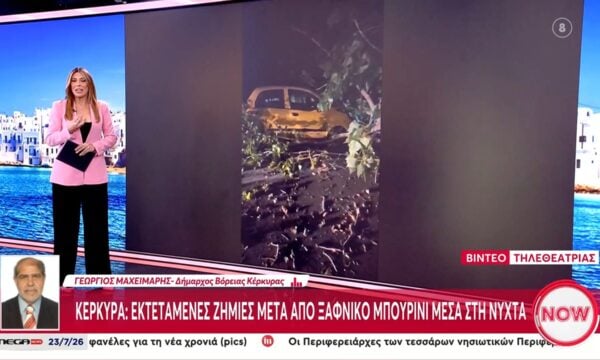 Κέρκυρα: Δέντρο καταπλάκωσε αυτοκίνητο στην Ε.Ο. Παλαιοκαστρίτσας