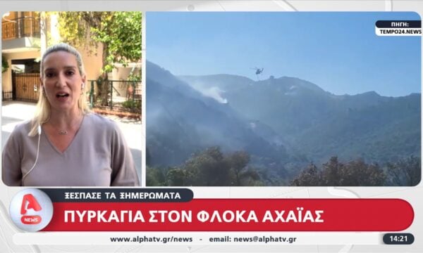 Ξέσπασε τα ξημερώματα φωτιά στον Φλόκα Αχαΐας