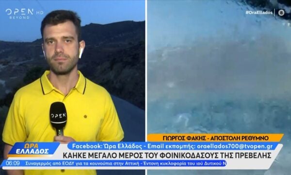 Μάχη με τις φλόγες στο Ρέθυμνο – Κάηκε το φοινικόδασος της Πρέβελης