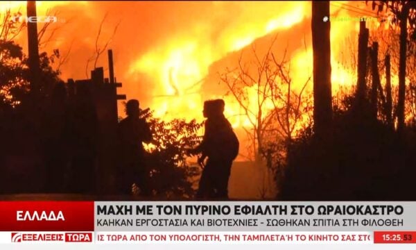 Μάχη με τον πύρινο εφιάλτη στο Ωραιόκαστρο: Κάηκαν εργοστάσια και βιοτεχνίες