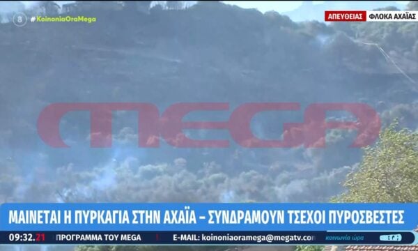 Μαίνεται η πυρκαγιά στην Αχαΐα – Συνδράμουν Τσέχοι πυροσβέστες