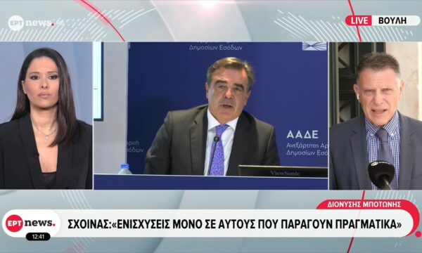 Μαργαρίτης Σχοινάς: «Ενισχύσεις μόνο σε αυτούς που παράγουν πραγματικά»