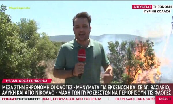 Μεγάλη φωτιά στην Βοιωτία – Ήχησε το “112” για την εκκένωση τεσσάρων περιοχών
