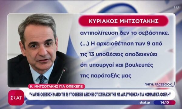 Μητσοτάκης για ΟΠΕΚΕΠΕ: Βουλευτές και υπουργοί διασύρθηκαν για κομματικά οφέλη – Επιμένει η αντιπολίτευση
