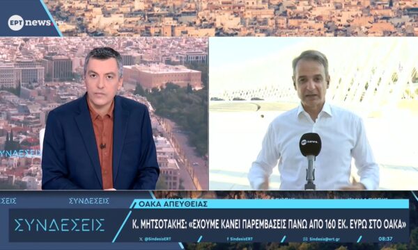 Μητσοτάκης στο ΕΡΤnews: Στόχος μας να μετατρέψουμε το ΟΑΚΑ σε ένα χώρο αναψυχής και πρασίνου