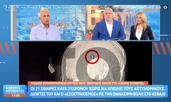 Ν.Λεβεντάκης: Οι 21 σφαίρες κατά 21χρονου και ο «εξοστρακισμός» με την θανάσιμη βολή στο κεφάλι
