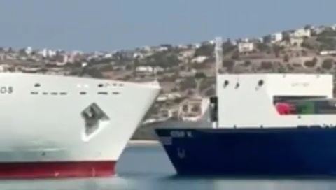 Ναυτικό ατύχημα στη Σούδα:  Η στιγμή της σύγκρουσης