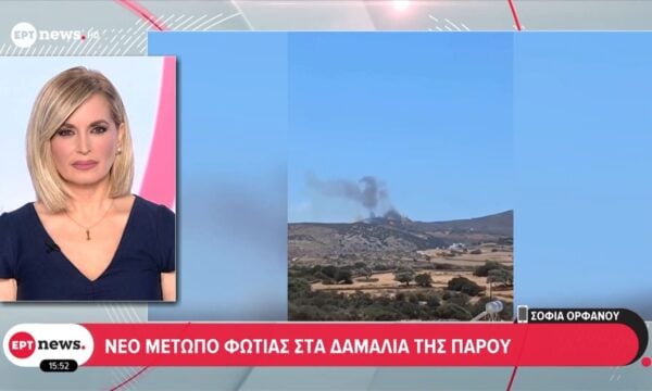 Νέο μέτωπο φωτιάς στα Δαμάλια της Πάρου