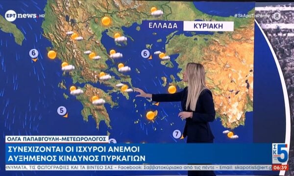 Ο καιρός τη Δευτέρα 6 Ιουλίου 2026