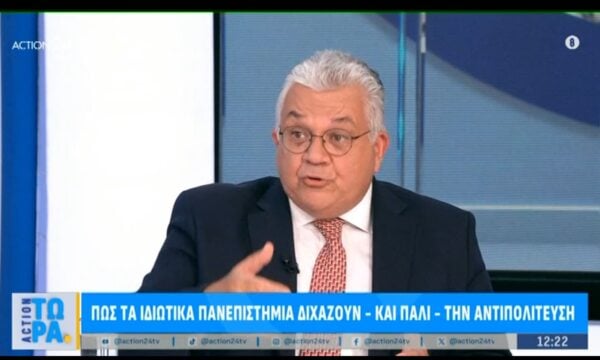 Ο Νίκος Παπαϊωάννου, υφυπουργός παιδείας και θρησκευμάτων και αθλητισμού, στο «Action Τώρα»