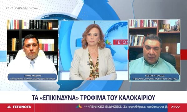 Ο Υγειονομικός κι Επίκουρος Καθηγητής Υγιεινής ΠΑΔΑ Κώστας Ντελέζος και ο Νομικός Σύμβουλος Πανελλήνιας Ομοσπονδίας Σχολικών Κυλικείων Νίκος Ανέστης στο STAR