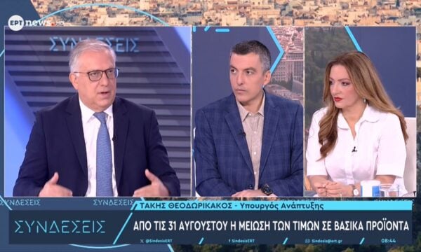 Ο υπουργός Ανάπτυξης Τάκης Θεοδωρικάκος στο ΕΡΤnews