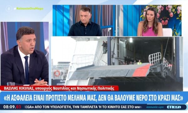 Ο υπουργός Ναυτιλίας και Νησιωτικής Πολιτικής, Βασίλης Κικίλιας στο ”Κοινωνία Ώρα Mega”