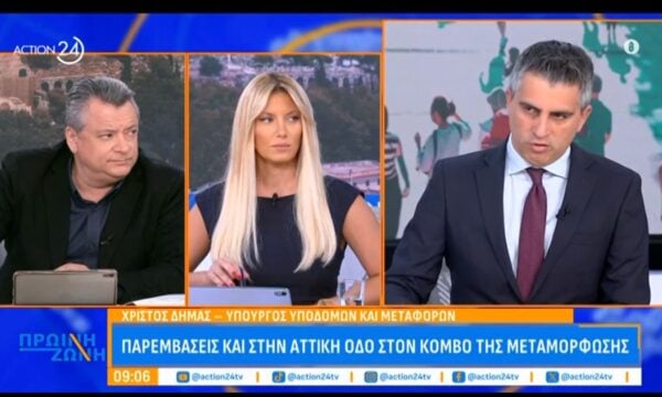 Ο Υπουργός Υποδομών και Μεταφορών Χρίστος Δήμας στο «Action24»