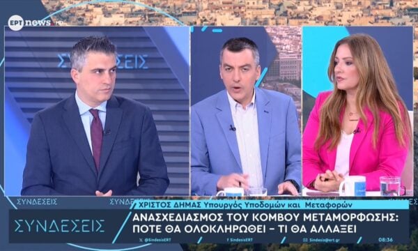 Ο υπουργός Υποδομών και Μεταφορών Χρίστος Δήμας στο ΕΡΤnews