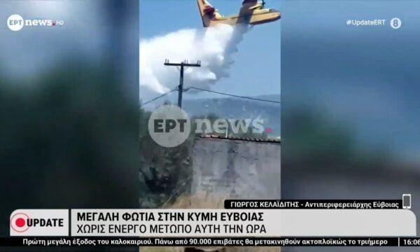 Οι πρώτες εικόνες από τη μεγάλη φωτιά στην Κύμη Ευβοίας – Γιώργος Κελαϊδίτης, Αντιπεριφερειάρχης