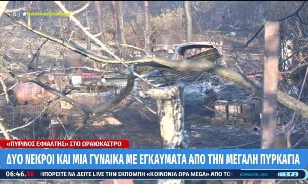 Ωραιόκαστρο: Πατέρας και γιος εγκλωβίστηκαν και πέθαναν από την πυρκαγιά