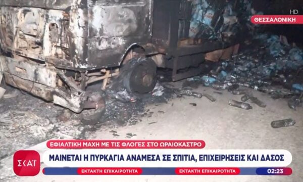 Ωραιόκαστρο: Στάχτη έγιναν δεκάδες αυτοκίνητα