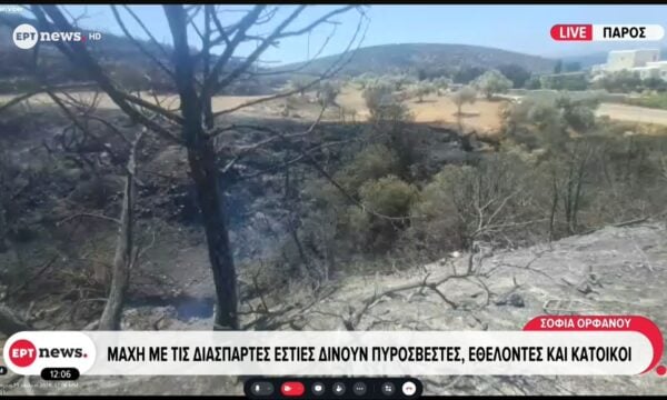 Πάρος: Μάχη με τις διάσπαρτες εστίες δίνουν πυροσβέστες, εθελοντές και κάτοικοι