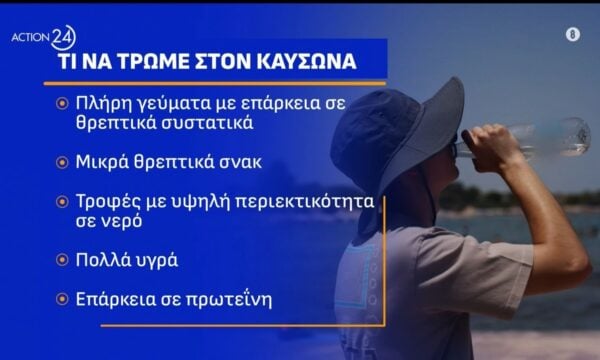 Ποιες είναι οι ιδανικές τροφές για τον οργανισμό μας τις ημέρες του καύσωνα
