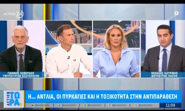 Πολιτική αντιπαράθεση με τον Γ. Λοβέρδο και τον Μ. Κατρίνη στο «Action Τώρα»
