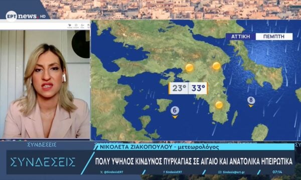 Πολύ υψηλός κίνδυνος πυρκαγιάς σε Αιγαίο και Ανατολικά Ηπειρωτικά