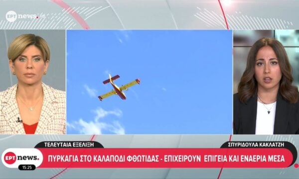 Πυρκαγιά στο Καλαπόδι Φθιώτιδας – Μήνυμα του 112