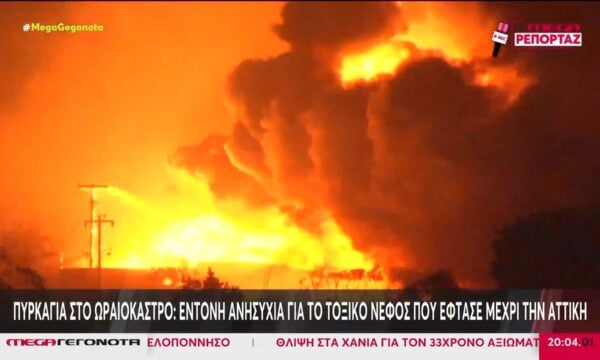 Πυρκαγιά στο Ωραιόκαστρο: Έντονη ανησυχία για το τοξικό νέφος που έφτασε μέχρι την Αττική – Τι λένε ειδικοί