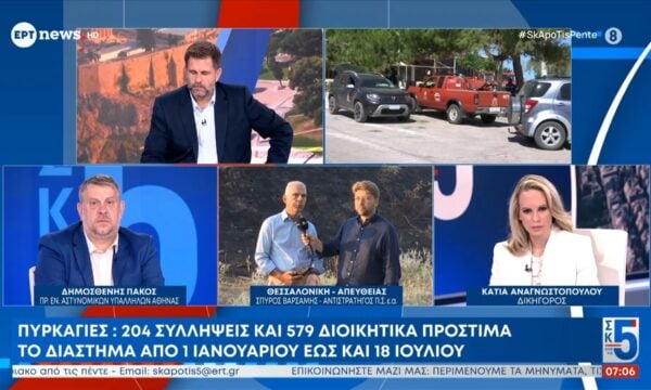 Πυρκαγιές: 204 συλλήψεις και 579 διοικητικά πρόστιμα το διάστημα από 1 Ιανουαρίου έως και 18 Ιουλίου