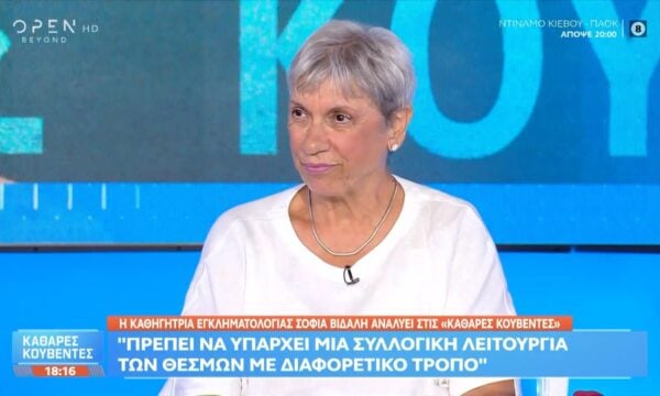 Σ. Βιδάλη: «Πρέπει να υπάρχει μια συλλογική λειτουργία των θεσμών με διαφορετικό τρόπο»
