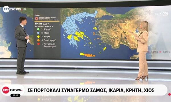 Σε πορτοκαλί συναγερμό Σάμος, Ικαρία, Κρήτη, Χίος