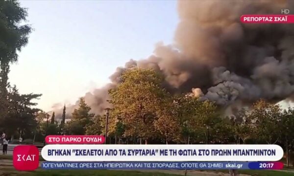 Στο πάρκο Γουδί βγήκαν “σκελετοί από τα συρτάρια” με τη φωτιά στο πρώην Μπάντμιντον