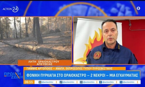 Τα επιχειρησιακά δεδομένα από τον εκπρόσωπο τύπου της πυροσβεστικής για την φωτιά στο Ωραιόκαστρο