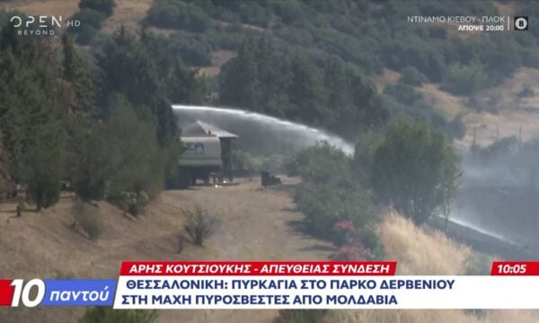 Θεσσαλονίκη: Πυρκαγιά στο πάρκο Δερβενίου – Σε τοιμότητα πυροσβέστες