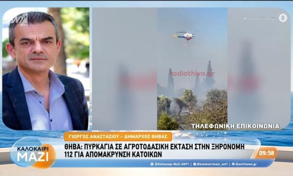 Θήβα: Πυρκαγιά σε αγροτοδασική έκταση στη Ξηρονομή – Καλοκαίρι Μαζί – 31/07/2026