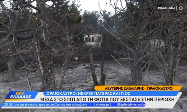Τραγωδία στο Ωραιόκαστρο: Πατέρας και γιος εγκλωβίστηκαν και πέθαναν από την πυρκαγιά