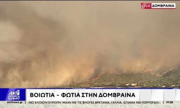 Βοιωτία: Πύρινος εφιάλτης στην Δομβραίνα