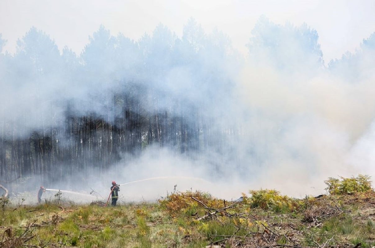 Πύρινος κλοιός στην Ευρώπη: Νέες εκκενώσεις στην Ισπανία, η Γαλλία σε επιφυλακή για νέο κύμα καύσωνα 8 Πυροσβέστης επιχειρεί στην κατάσβεση της μεγάλης δασικής πυρκαγιάς στο Λε Τεμπλ, δυτικά του Μπορντό, στην περιοχή Ζιρόντ της νοτιοδυτικής Γαλλίας.Πηγή: Reuters