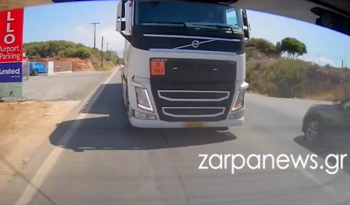 Χανιά: Ασυνείδητος οδηγός βυτιοφόρου έκανε παράνομη προσπέραση, πάταγε κόρνες και «έπαιζε τα φώτα» σε βίντεο