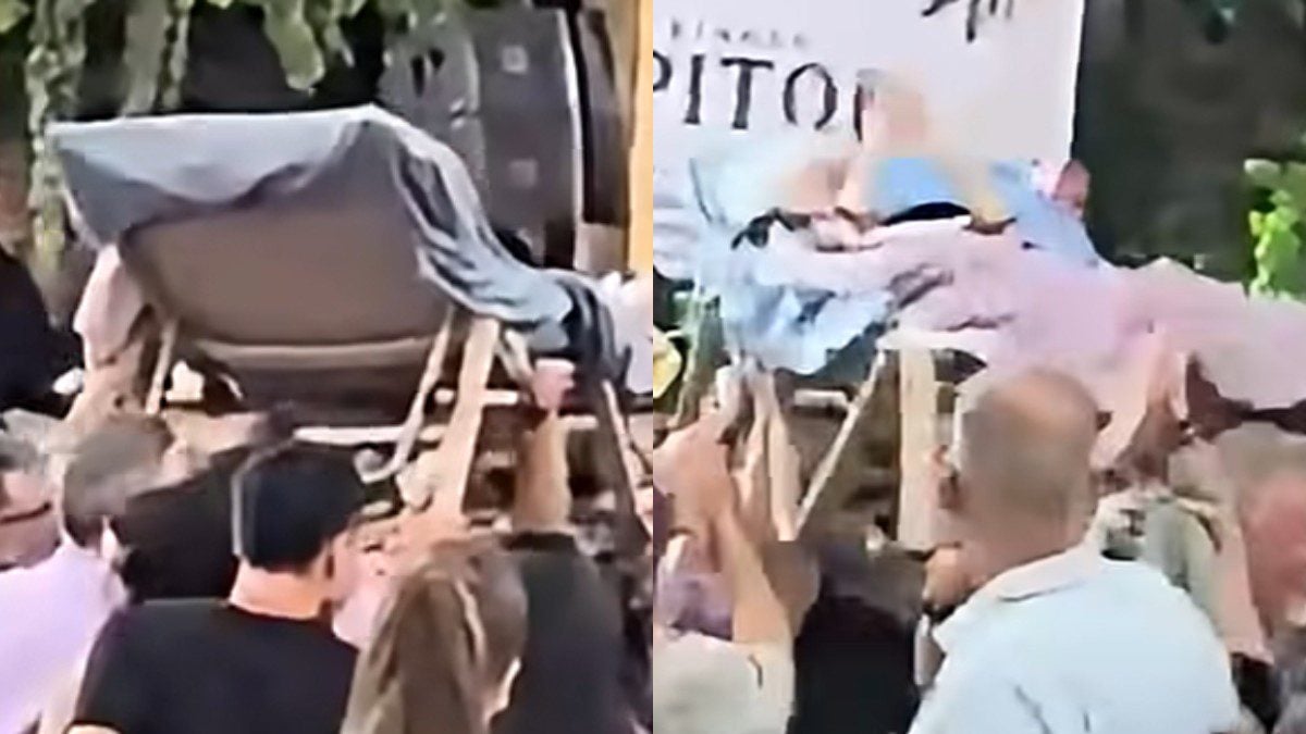 Πανηγύρι στον Μυλοπόταμο: Σήκωσαν κατάκοιτη γιαγιά με την ξαπλώστρα στα χέρια (Βίντεο) 1 Πανηγύρι στον Μυλοπόταμο: Σήκωσαν κατάκοιτη γιαγιά με την ξαπλώστρα στα χέρια (Βίντεο)