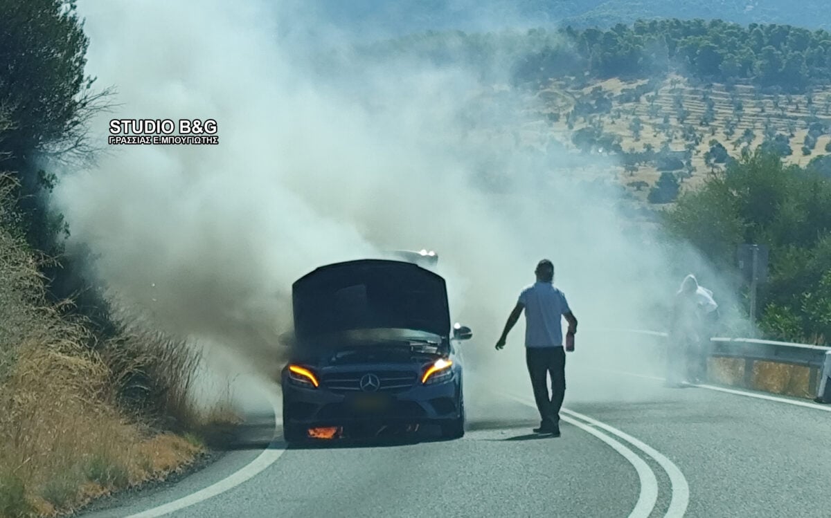 Αργολίδα: Ταξί τυλίχτηκε στις φλόγες στη μέση του δρόμου – Δείτε βίντεο και εικόνες 7 Αργολίδα: Ταξί τυλίχτηκε στις φλόγες στη μέση του δρόμου – Δείτε βίντεο και εικόνες