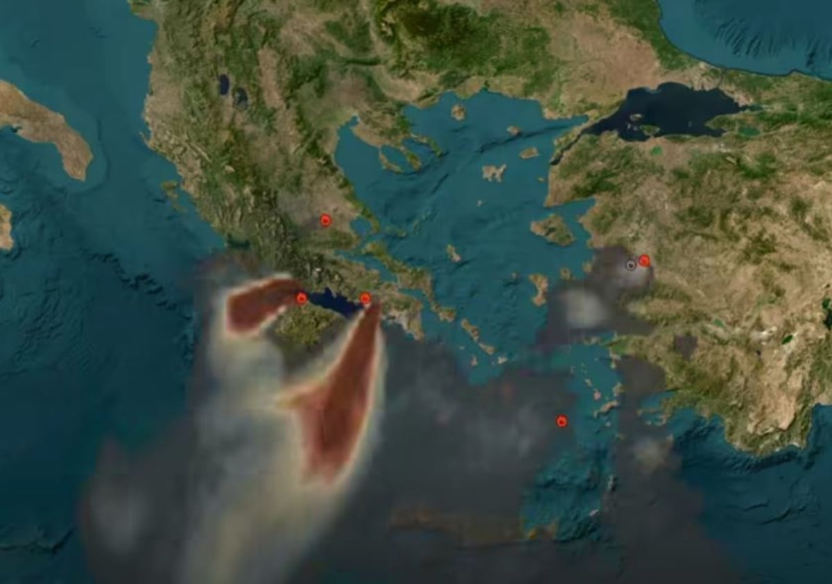 AtmoHub: Περιοχές που επηρεάζονται από τις φωτιές σε Πόρτο Γερμενό, Βοιωτία, Φωκίδα και Αιγιάλεια