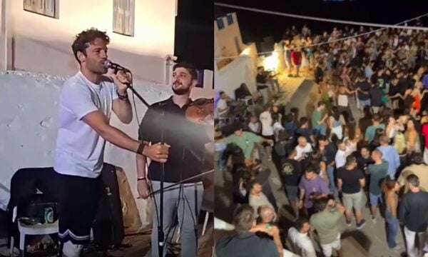 Κωνσταντίνος Αργυρός: Τραγούδησε παραδοσιακά τραγούδια σε πανηγύρι στην Αστυπάλαια – Βίντεο