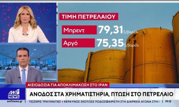 Αισιοδοξία για αποκλιμάκωση στο Ιράν: Άνοδος στα χρηματιστήρια, πτώση στο πετρέλαιο