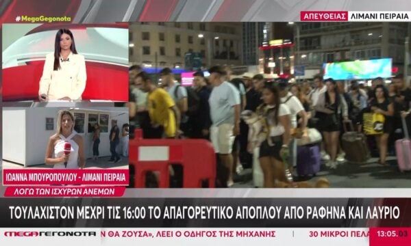 Ανατροπές στα ακτοπλοϊκά δρομολόγια λόγω θυελλωδών ανλέμων – Μέχρι τις 16:00 η απαγόρευση απόπλου σε Λάυριο και Ραφήνα