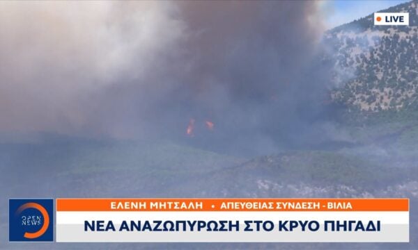 Αναζωπυρώθηκε η φωτιά στο Κρύο Πηγάδι